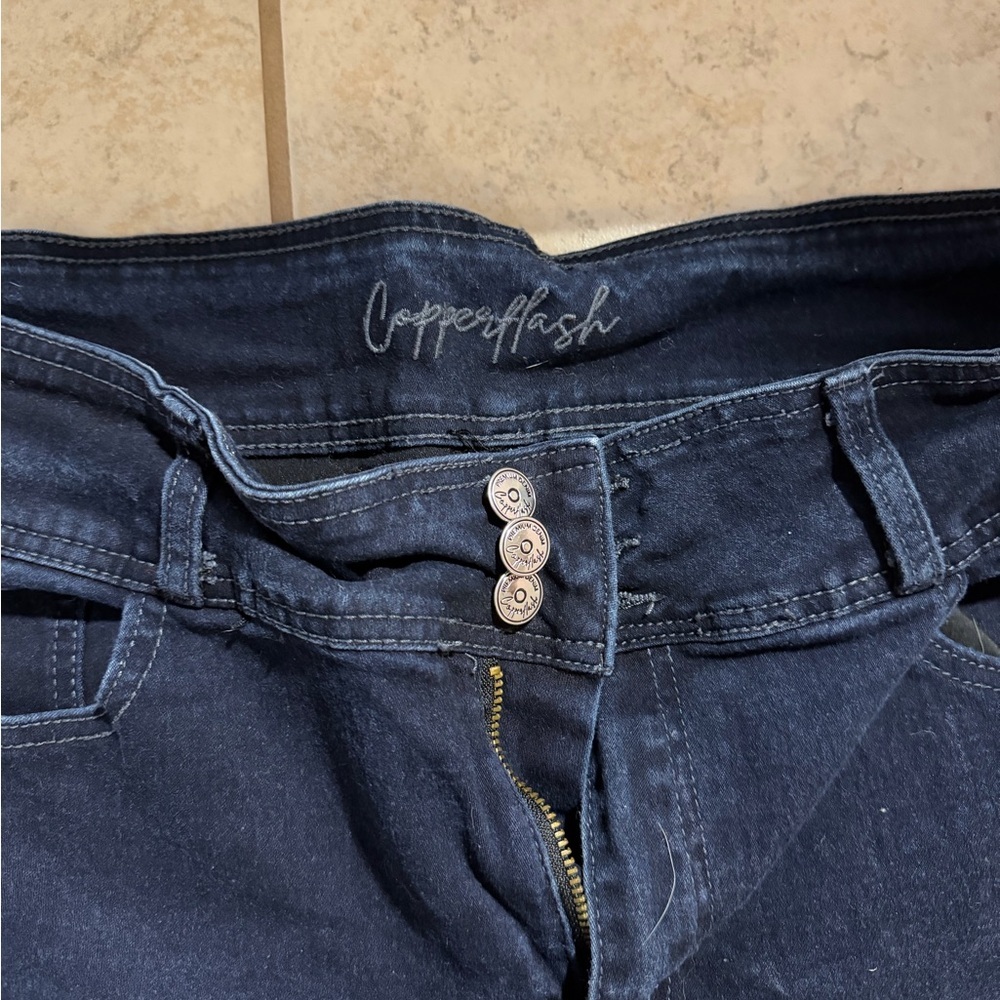 High Rise Navy Jeans - Picture 3 of 3